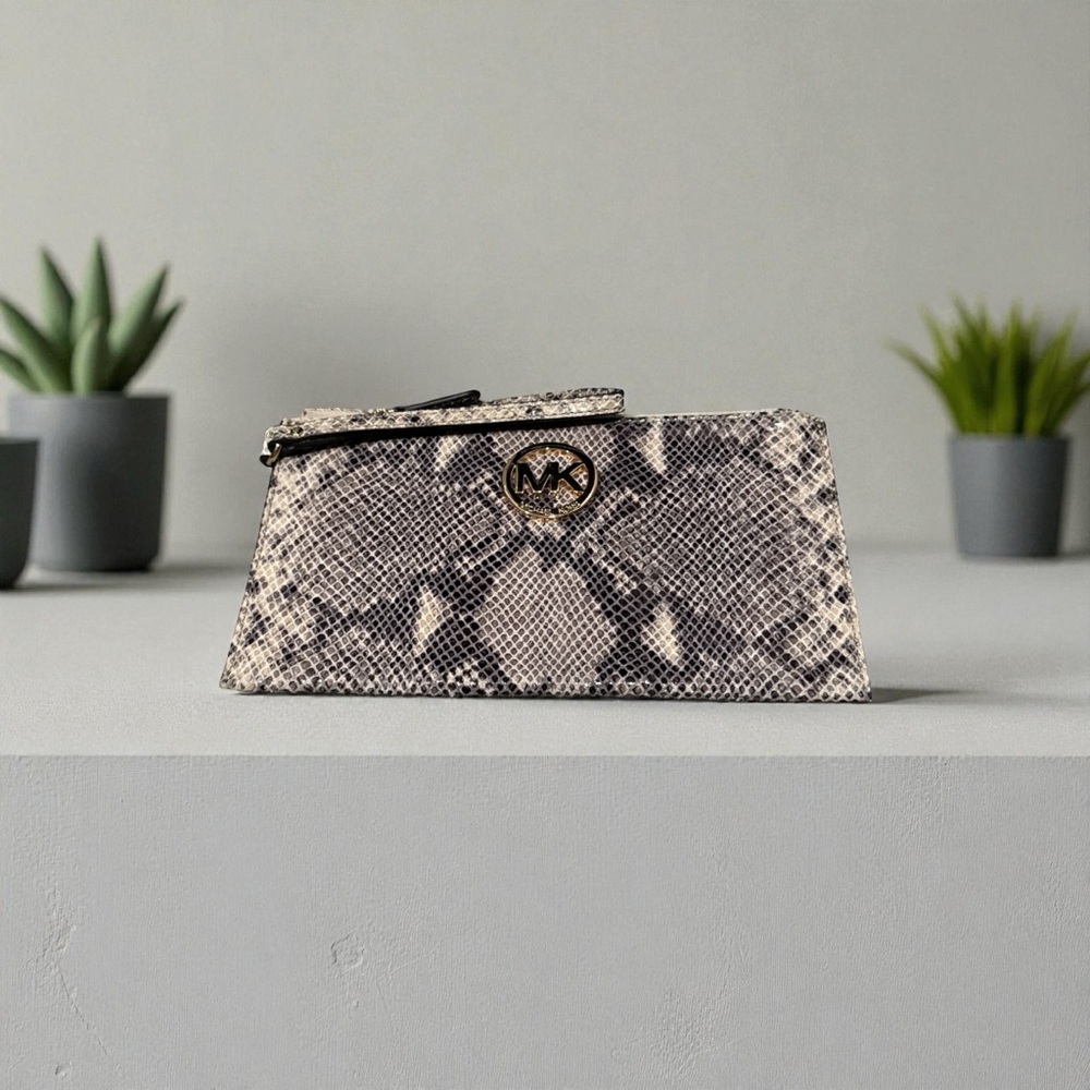 Michael Kors Black And Cream Python Embossed Wris… - image 1